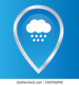 rain icon and map pin. logo concept. Designed for your web site design, logo, app, UI