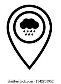 rain icon and map pin. logo concept. Designed for your web site design, logo, app, UI