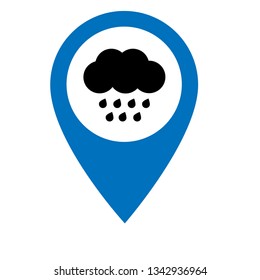 rain icon and map pin. logo concept. Designed for your web site design, logo, app, UI