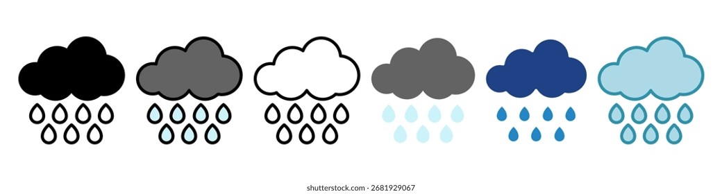 Symbol "Regen" Mini-Illustration. Für moderne Konzeption, Print, UI, UX-Kit, Web- und App-Entwicklung. Vektorgrafik mit Bezug zu Büro, Bildung, Prüfung und mehr