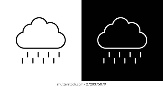 Rain icon. Minimalist vector design. Editable stroke. EPS10
