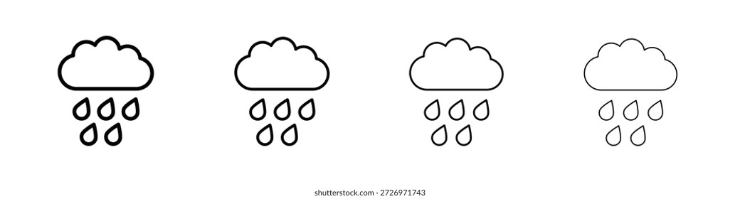Ícone de chuva no estilo moderno de linha de traçado. Vetor 10 eps