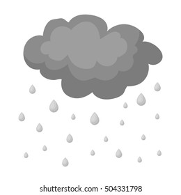 Rain icon in monochrome style isolated on white background. Weather symbol stock vector illustration.