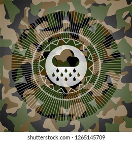 rain icon on camo pattern