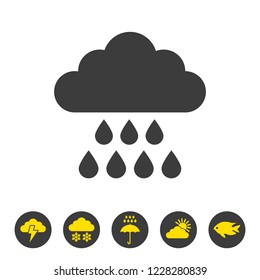 Rain icon on white background. Vector illustration