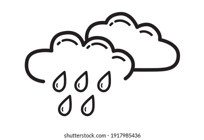 Rain icon, outline Rain vector icon isolated on white background