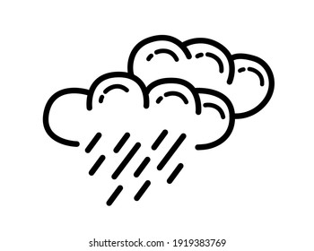 Rain icon, outline Rain vector icon isolated on white background