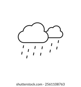 Rain icon Outline vector line symbol