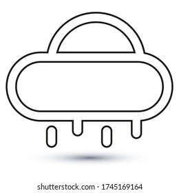 Rain icon, outline vector sign, linear style pictogram isolated on white. Symbol, logo illustration. Editable stroke. Eps10 vector illustration.