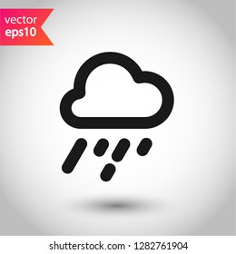 Rain icon. Rainy cloud vector symbol. Cloud sign. Rainfall icon