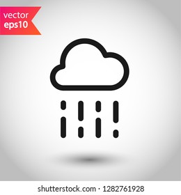 Rain icon. Rainy cloud vector symbol. Cloud sign. Rainfall icon
