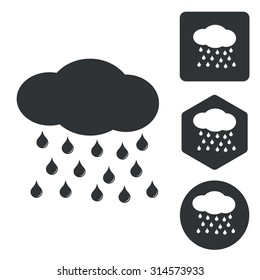 Rain icon set, monochrome, isolated on white