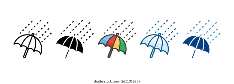 Rain Icon Set Multiple Style Collection