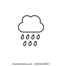 Rain icon set. Rainy cloud symbols for weather forecasts.