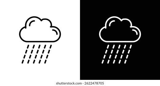 Rain icon shape graphic simple plain clipart symbol. thin line outline art