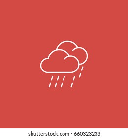 rain icon. sign design. red background