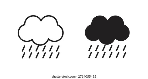Rain icon silhouette vector designs. Editable Strokes