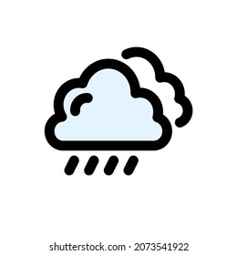 Rain icon, simple vector outline color style