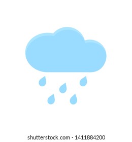Rain Icon Sky filled with cartoon clouds