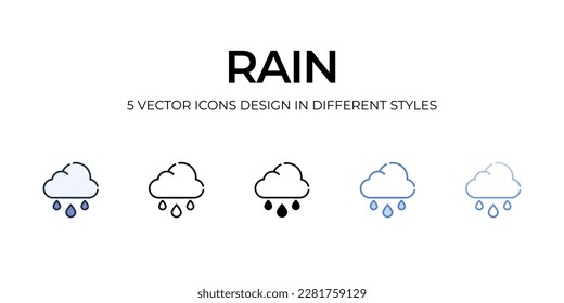 Icono de lluvia. Adecuado para diseño de páginas Web, aplicaciones móviles, UI, UX y GUI.