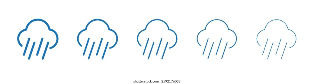 Rain icon Symbol collection thin outline set