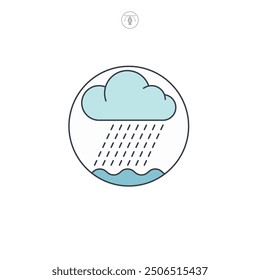 Rain icon symbol vector illustration isolated on white background