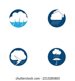 Plantilla De Vector De Símbolo Y Icono De Lluvia