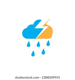 Icono de lluvia e ilustración de la plantilla del vector de símbolo