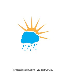Icono de lluvia e ilustración de la plantilla del vector de símbolo