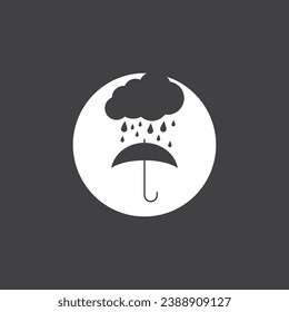 Icono de lluvia e ilustración de la plantilla del vector de símbolo