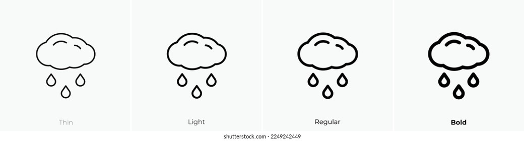 rain icon. Thin, Light Regular And Bold style design isolated on white background