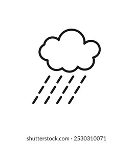 Rain icon Thin line art isolated