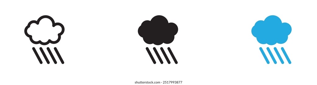 Rain icon thin line illustration