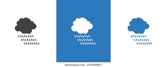 Ilustração da linha fina do ícone de chuva