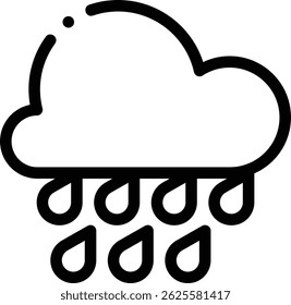rain icon. Thin Linear Style Design Isolated On White Background