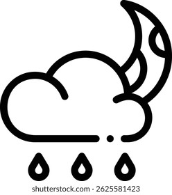 rain icon. Thin Linear Style Design Isolated On White Background