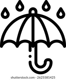 rain icon. Thin Linear Style Design Isolated On White Background