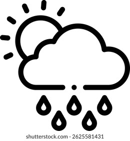 rain icon. Thin Linear Style Design Isolated On White Background