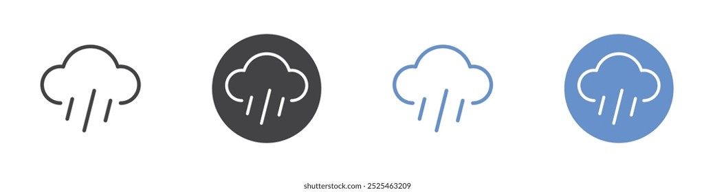 Rain icon Thin outline art symbol