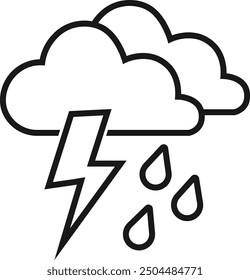 Rain icon, thunderstorm icon, cloud icon 