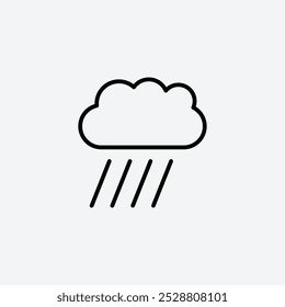 Rain icon in tree different line stroke sizes.