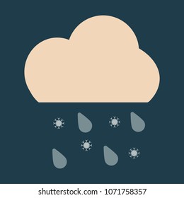 Rain Icon in trendy flat style isolated on grey background. Cloud rain symbol for your web site design, logo, app, UI.