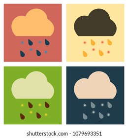 Rain Icon in trendy flat style isolated on grey background. Cloud rain symbol for your web site design, logo, app, UI.