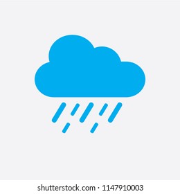 Rain Icon in trendy flat style isolated on grey background. Cloud rain symbol for your web site design, logo, app, UI. Modern forecast storm sign. Weather, internet concept. Vector illustration, EPS10
