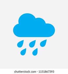 Rain Icon in trendy flat style isolated on grey background. Cloud rain symbol for your web site design, logo, app, UI. Modern forecast storm sign. Weather, internet concept. Vector illustration, EPS10