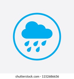 Rain Icon in trendy flat style isolated on grey background. Cloud rain symbol for your web site design, logo, app, UI. Modern forecast storm sign. Weather, internet concept. Vector illustration, EPS10