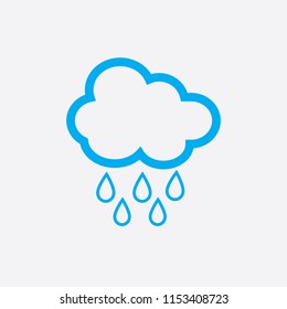 Rain Icon in trendy flat style isolated on grey background. Cloud rain symbol for your web site design, logo, app, UI. Modern forecast storm sign. Weather, internet concept. Vector illustration, EPS10