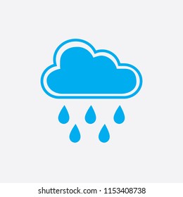 Rain Icon in trendy flat style isolated on grey background. Cloud rain symbol for your web site design, logo, app, UI. Modern forecast storm sign. Weather, internet concept. Vector illustration, EPS10