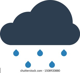 Rain Icon in trendy flat style isolated on grey background. Cloud rain symbol for your web site design, logo, app, UI. Modern forecast storm sign. Weather, internet concept
