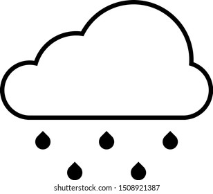 Rain Icon in trendy flat style isolated on grey background. Cloud rain symbol for your web site design, logo, app, UI. Modern forecast storm sign. Weather, internet concept